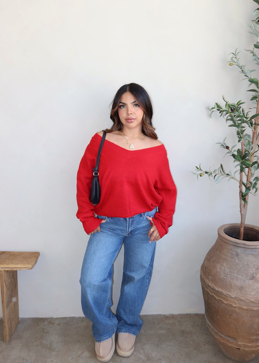 Iris Knit Sweater ( Red)