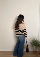 Load image into Gallery viewer, Nora Off the shoulder Knit ( Striped Sweater)
